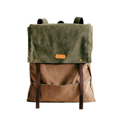 Womens Army Green Canvas Backpack Canvas School Backpack Rucksack Women