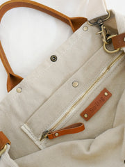 White Gray Canvas Tote Bag Canvas Handbag Womens Canvas Shoulder Tote Bag for Men