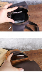 Brown Leather Sling Bag for Men Crossbody Leather Sling Bag Leather Sling Crossbody Bag - iwalletsmen