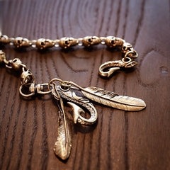 Brass Silver biker trucker Skulls Keychain wallet Chain for chain wallet biker wallet trucker wallets
