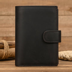 Dark Brown Leather Vertical Bifold Wallet - iwalletsmen
