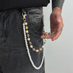 Womens Double Wallet Chain Gem Wallet Chain - iChainWallets