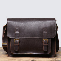 Dark Brown Small Mens Leather Satchel Bag - iwalletsmen