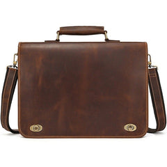 Brown Leather 15 inches Laptop Briefcase 