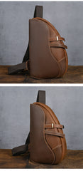 Brown Leather Sling Bag for Men 