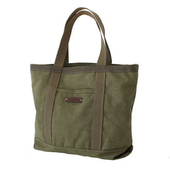 Mens Army Green Canvas Large Tote Bags Canvas Handbag Canvas Tote for Men Women