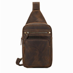 Brown Leather Sling Bag 