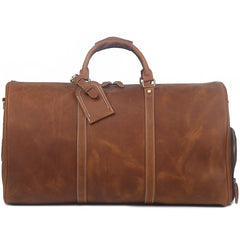 Cool Mens Leather Large Weekender Bag Duffle Bag Vintage Large Travel Bag for Men