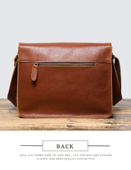 Brown Leather  Flap Messenger Bag for Men - iwalletsmen