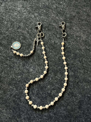 White Ball Wallet Chain Long Ball Wallet Chains for Women Beaded Wallet Chain