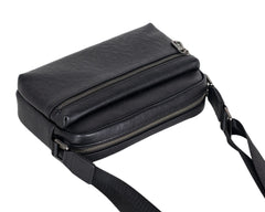 Small Italian Leather Crossbody Bag Mens Black Leather Crossbody Bag - iwalletsmen
