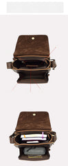 Brown Vertical Messenger Bag for Men