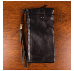 Black Zip Wallet Wristlet for Men - iwalletsmen