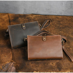 Brown men's clutch handbag​