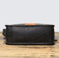 Mens Black Leather Crossbody Bag 