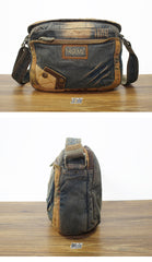 Denim Small Side Bag Mens Blue Denim Messenger Bags Vintage Denim Small Crossbody Bag For Women