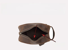 Brown Leather Toiletry Bag Men's Leather Toiletry Bag Full Grain Leather Toiletry Bag - iwalletsmen