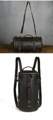 Dark Brown Leather Convertible Backpack 