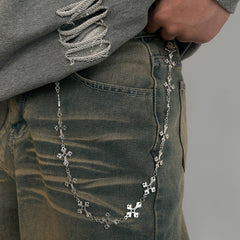 Cross Wallet Chain Mens Cross Biker Wallet Chain - iChainWallets