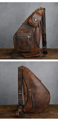 Large Leather Sling Bag Full Grain Leather Sling Bag - iwalletsmen