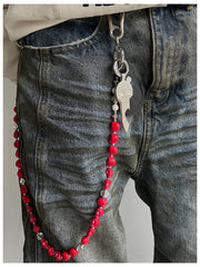 Red Skull Head Wallet Chain Skull Wallet Chains Red Skull Chain for Wallet - iChainWallets