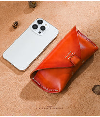 Brown Hard Leather Glasses Holder for Men - iwalletsmen