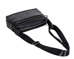 Soft Leather Crossbody Bag Black Small Mens Black Leather Crossbody Bag - iwalletsmen