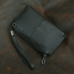 Black Wristlet Clutch Wallet for Men Mens Clutch Leather Wallet - iwalletsmen