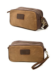 shaving bags for men Mens Waxed Canvas Dopp Kit Convertible Mini Shoulder Bag Canvas Toiletry Bag for Men