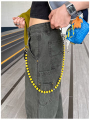 Beaded Wallet Chain Yellow Lavastone Beaded Pants Chain Bead Wallet Chain - iChainWallets