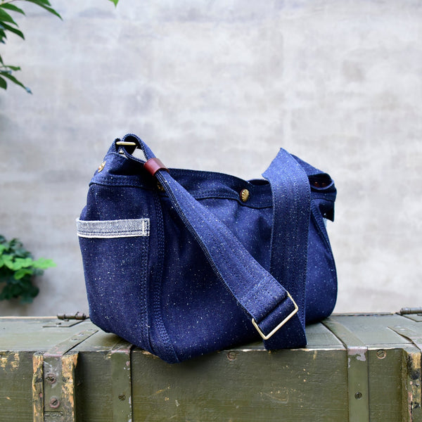 Blue Denim Messenger Bag Denim Crossbody Bag Blue Denim Shoulder Bag - Feltify
