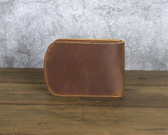 Brown Leather ID Billfold Wallet - iwalletsmen