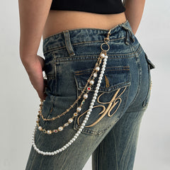 Triple Wallet Chain Gold Womens Ball Wallet Chain - iChainWallets