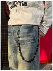 Black Turquoise Stone Bead Wallet Chain Beaded Wallet Chain - iChainWallets