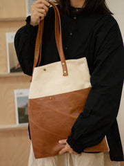 Canvas Leather Handbags Womens