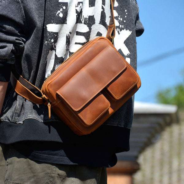 Men's Small Leather Crossbody Bag 