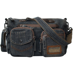 Blue Denim Side Bag Mens Denim Messenger Bags Vintage Denim Crossbody Bag For Women