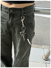 White&Black Ball Pants Chain Ball Wallet Chain Stone Beaded Wallet Chain Rock Bead Wallet Chain - iChainWallets