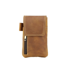 Brown Leather Belt Phone Pouch Mens Belt Pouch Leather Phone Belt Pouch - iwalletsmen