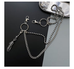 Double Wallet Chain with Feather Charm - iChainWallets
