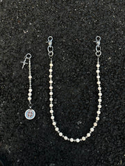 Long Ball Wallet Chains for Women White Ball Wallet Chain Beaded Wallet Chain