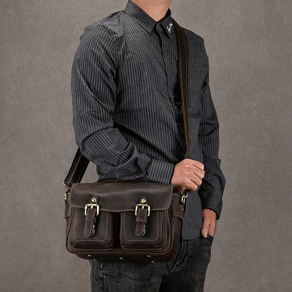 Full Grain Leather Camera Bag - iwalletsmen