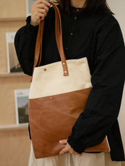  Mens Canvas Leather Handbag 