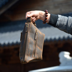 Brown Leather Toiletry Bag Full Grain Leather Toiletry Bag Vintage Mens Toiletry Bag - iwalletsmen