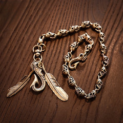 Brass Silver biker trucker Skulls Keychain wallet Chain for chain wallet biker wallet trucker wallets