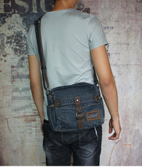 Blue Denim Small Messenger Bags Denim Small Side Bags Vintage Small Crossbody Bag For Men