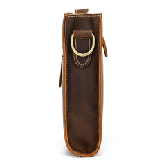 Brown Leather Wristlet with Shoulder Strap for Men