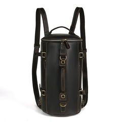 Dark Brown Leather Convertible Backpack 