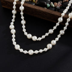 Fake Pearl Wallet Chain for Women Wallet Chain Beaded Double Wallet Chain - iChainWallets