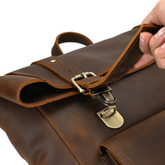 Vintage Travel Rucksack For Men - Side View - iwalletsmen
